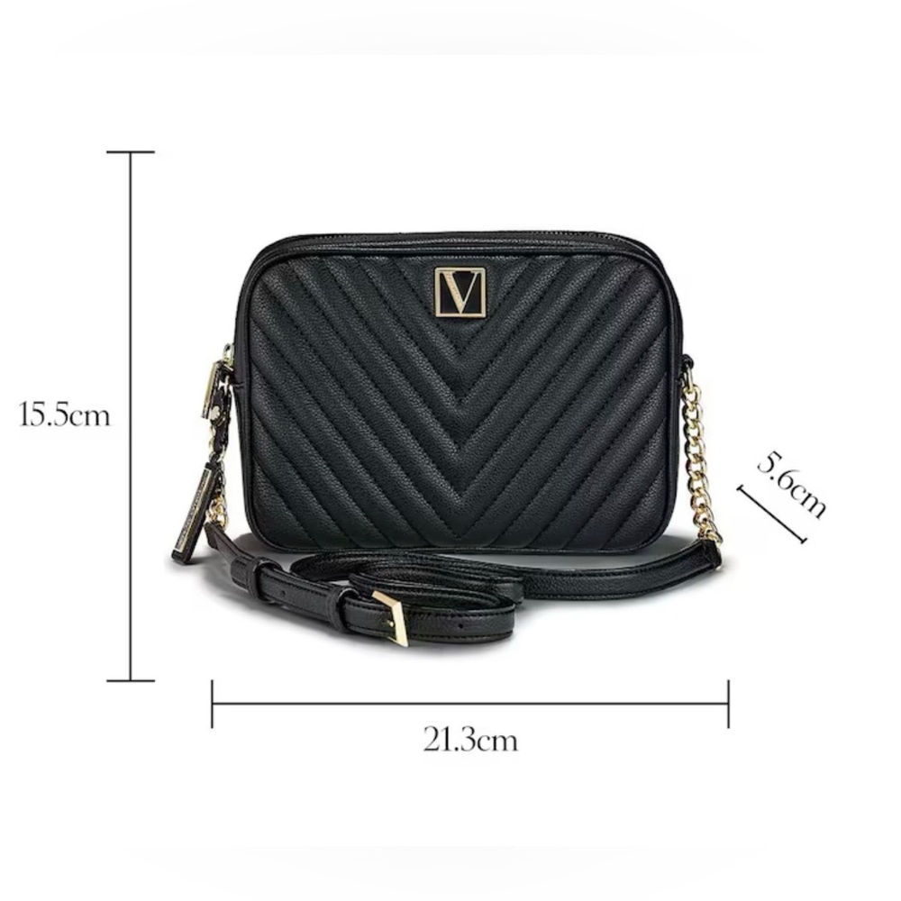 Victoria’s Secret Camera Crossbody Bag & Continental Wallet Black Logo VS - Picture 5 of 11